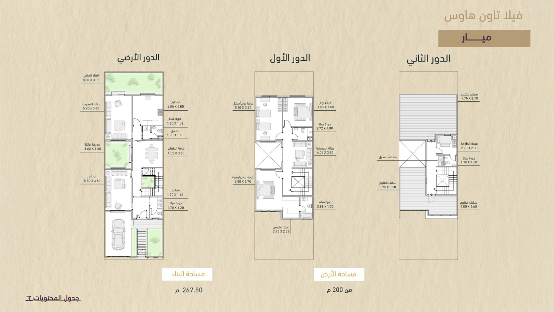 فيلا تاون هاوس – نموذج ميار